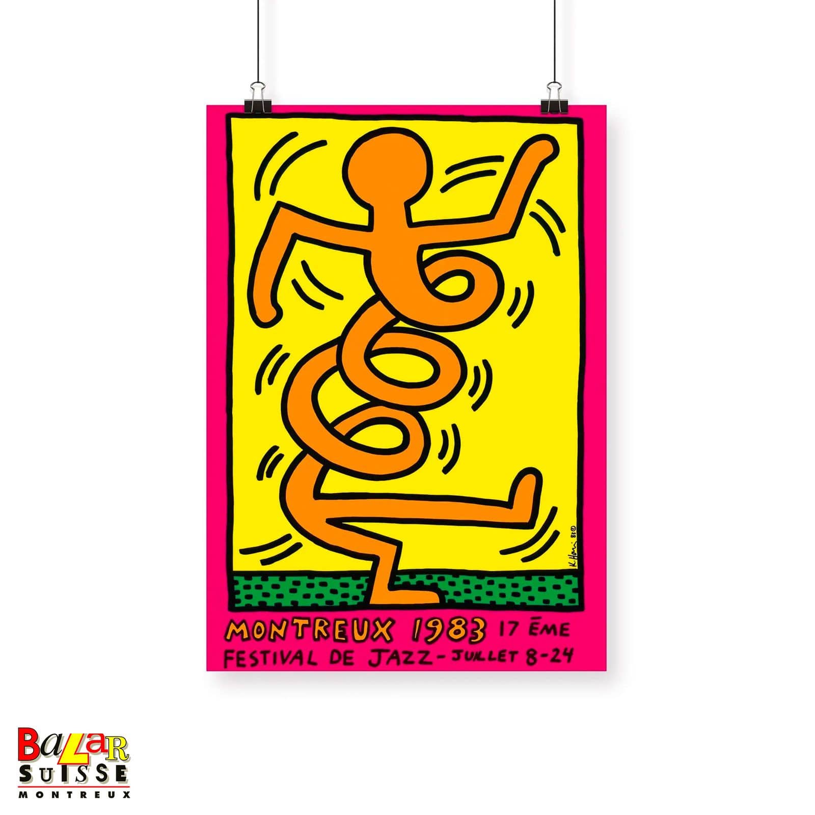 Affiche Montreux Jazz Festival 1983 - Keith Haring - rose