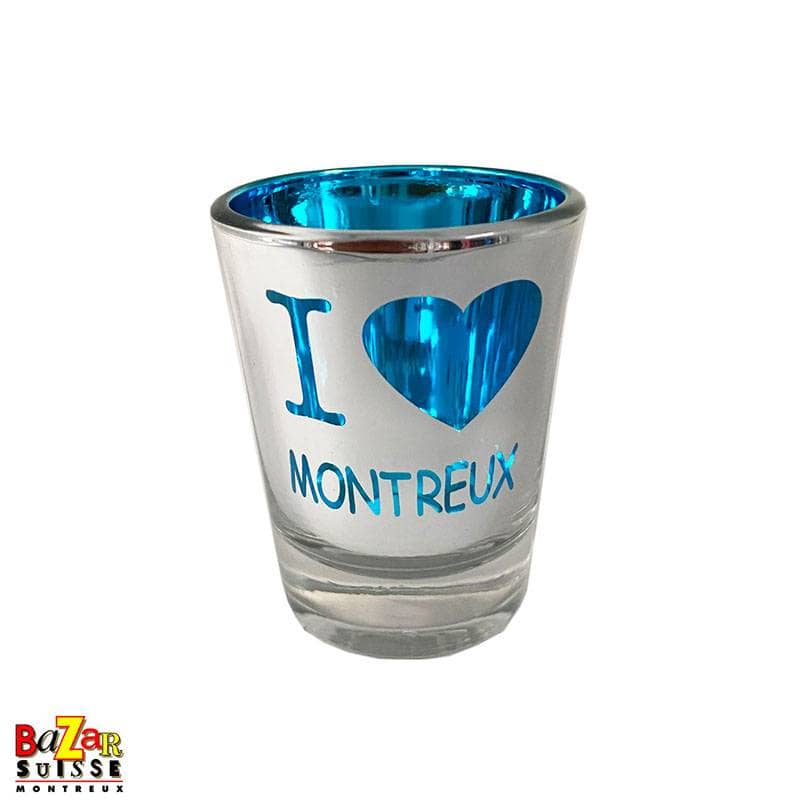 Verre à shot Montreux - décor bleu et argenté