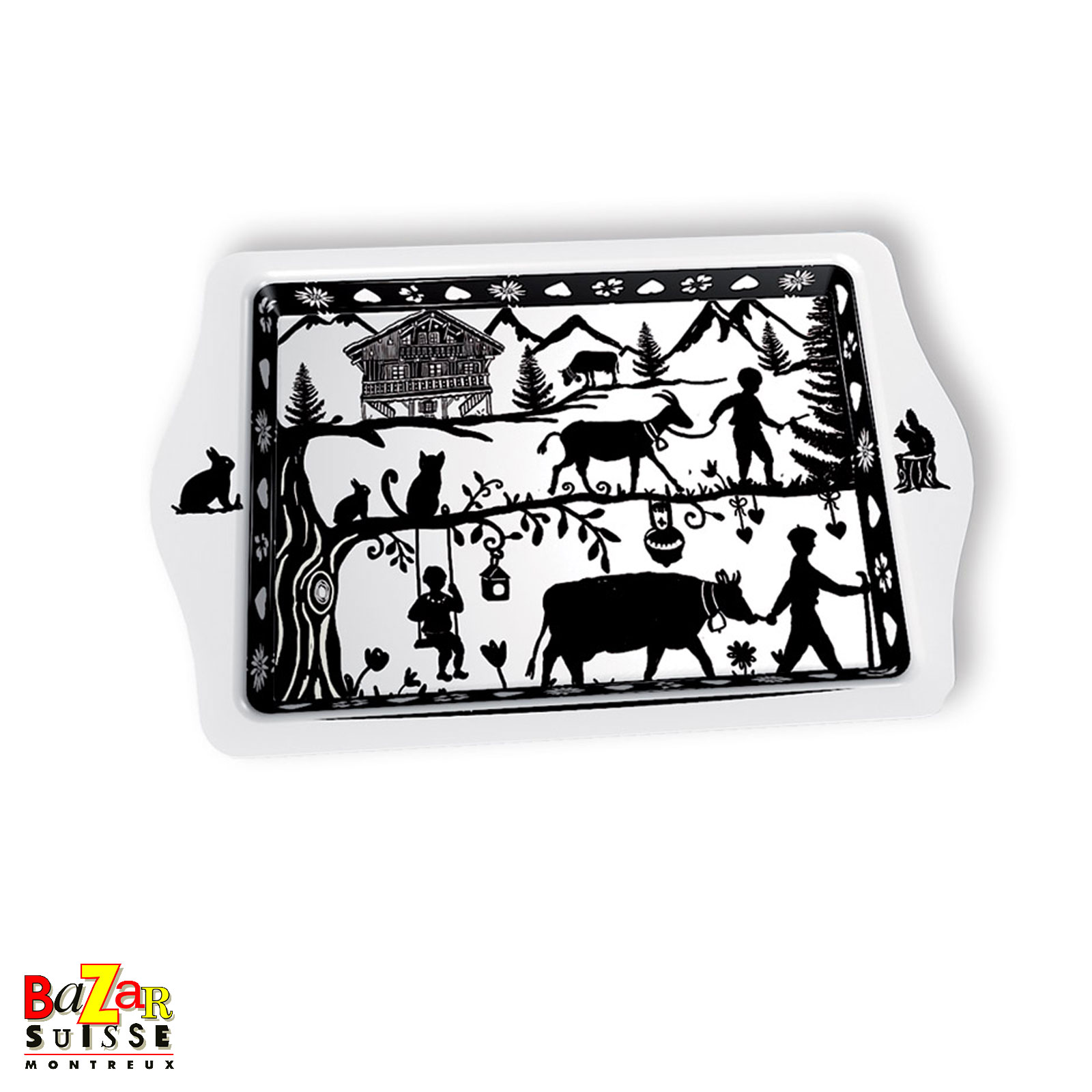 Plateau en métal Découpage - 25 x 16 cm