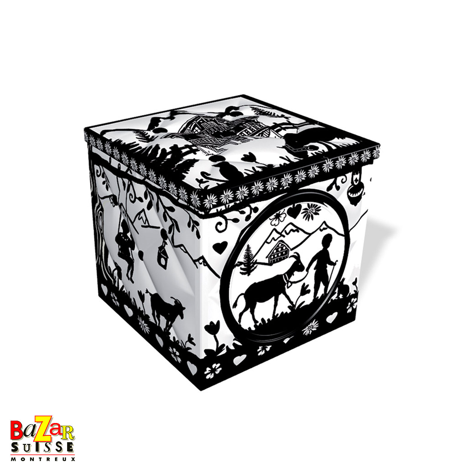 Boîte en métal Découpage - 9 x 9 cm