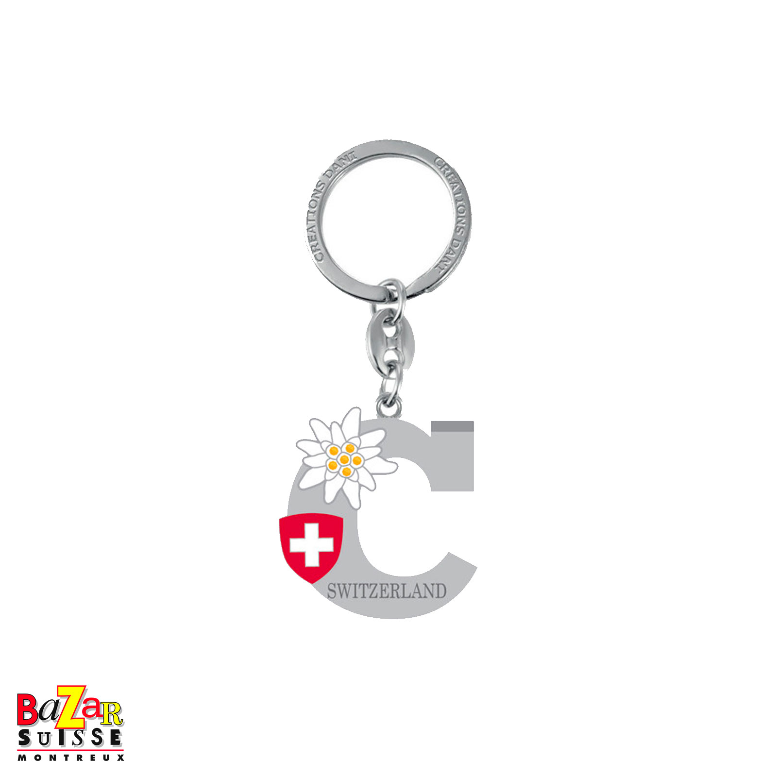 Porte-clés lettre "C" et edelweiss