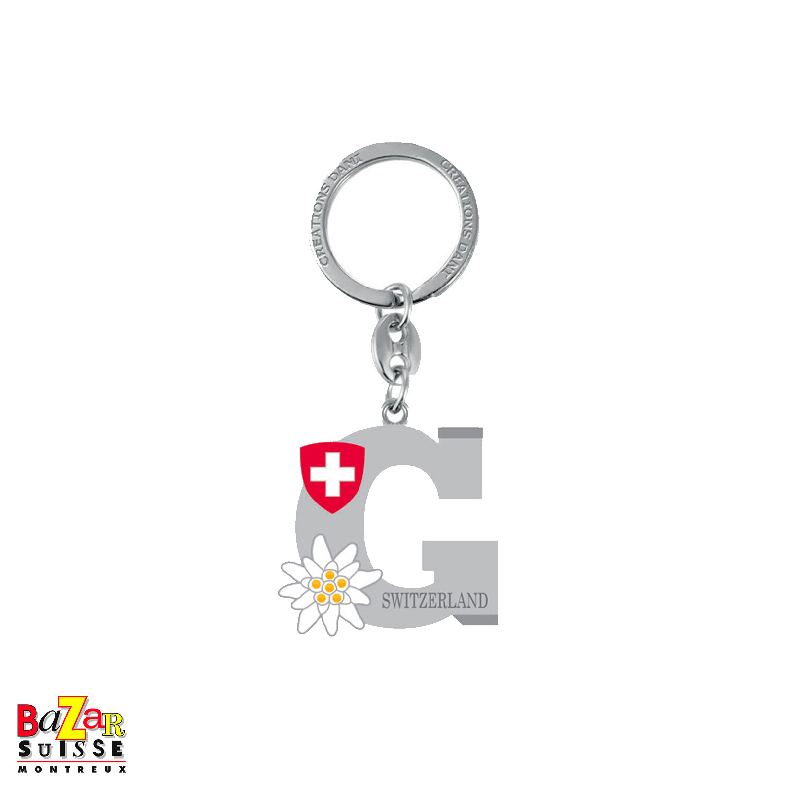 Porte-clés lettre "G" et edelweiss