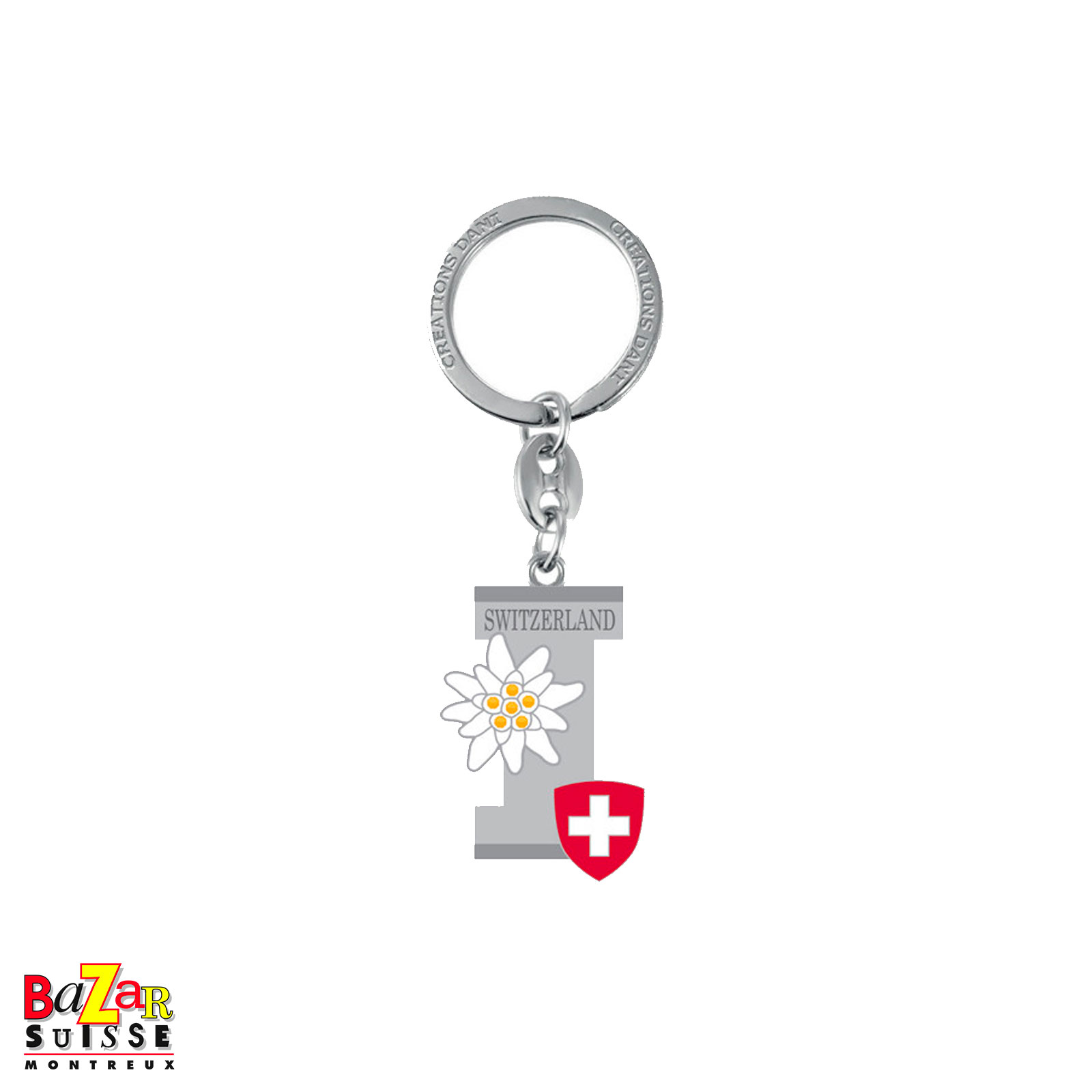 Porte-clés lettre "I" et edelweiss