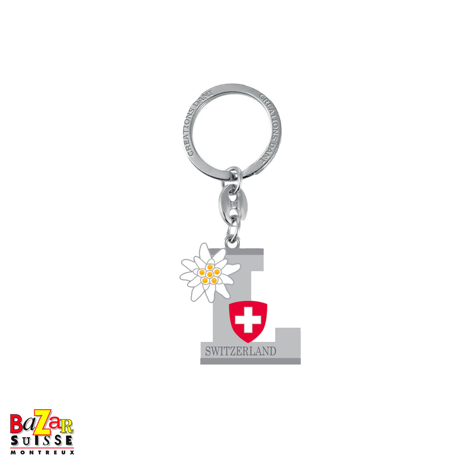 Porte-clés lettre "L" et edelweiss