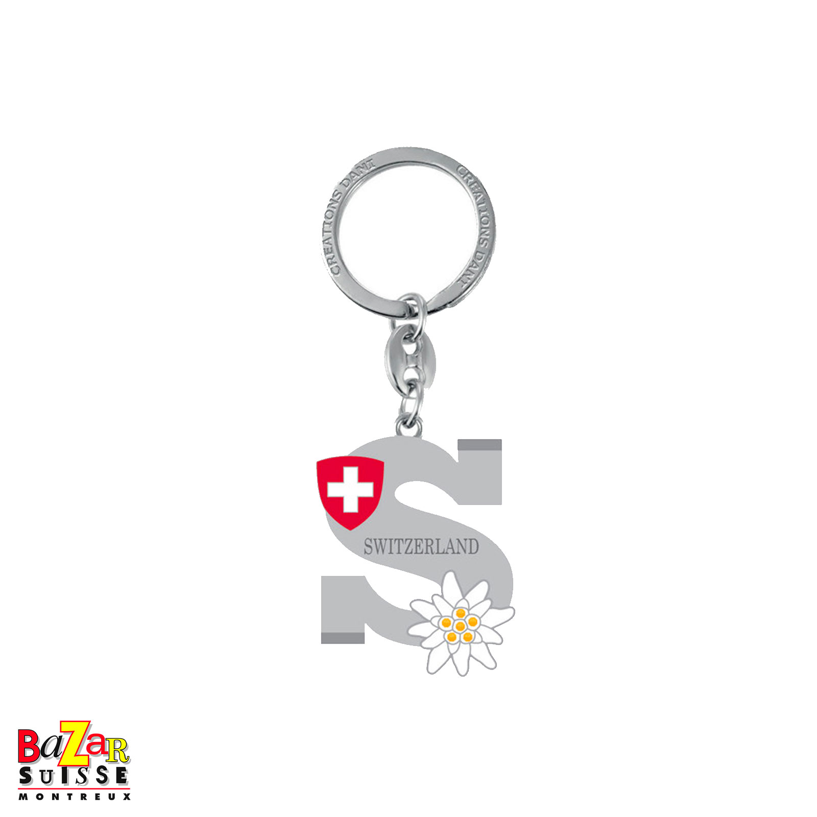 Porte-clés lettre "S" et edelweiss