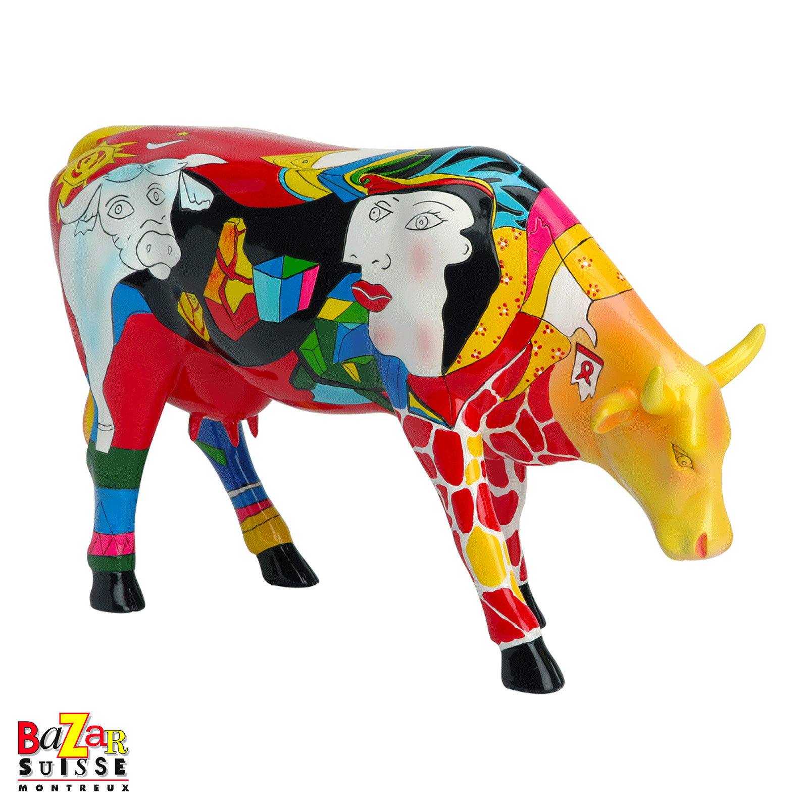 Vache Hommage to Picowso’s African Period - CowParade - 30 x 9 x 20 cm