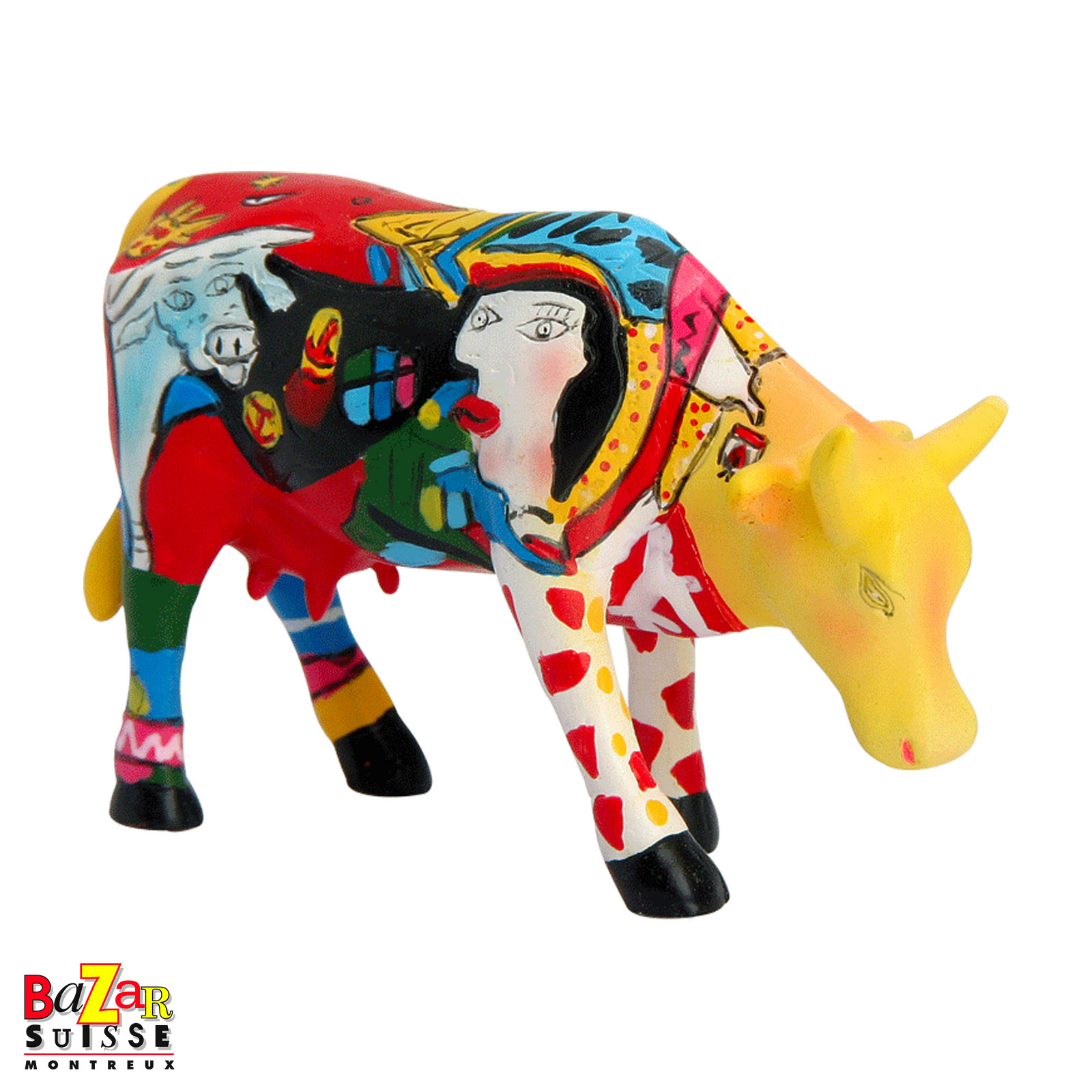 Vache Hommage to Picowso’s African Period - CowParade - 7 x 2 x 4 cm
