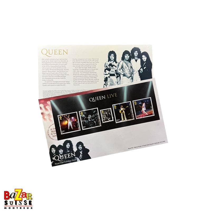 Timbres Queen Live - enveloppe premier jour Royal Mail