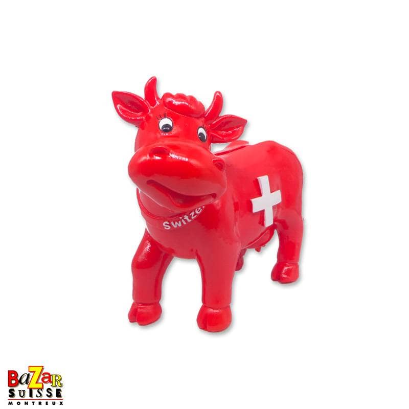 Tirelire vache suisse rouge à croix blanche