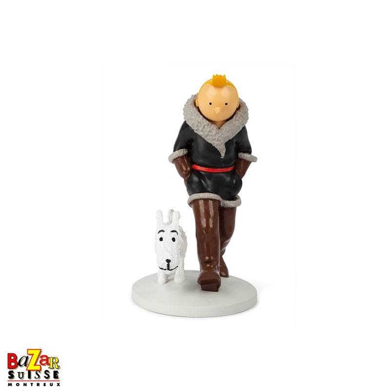 Figurine Tintin aviateur avec Milou - 12 cm