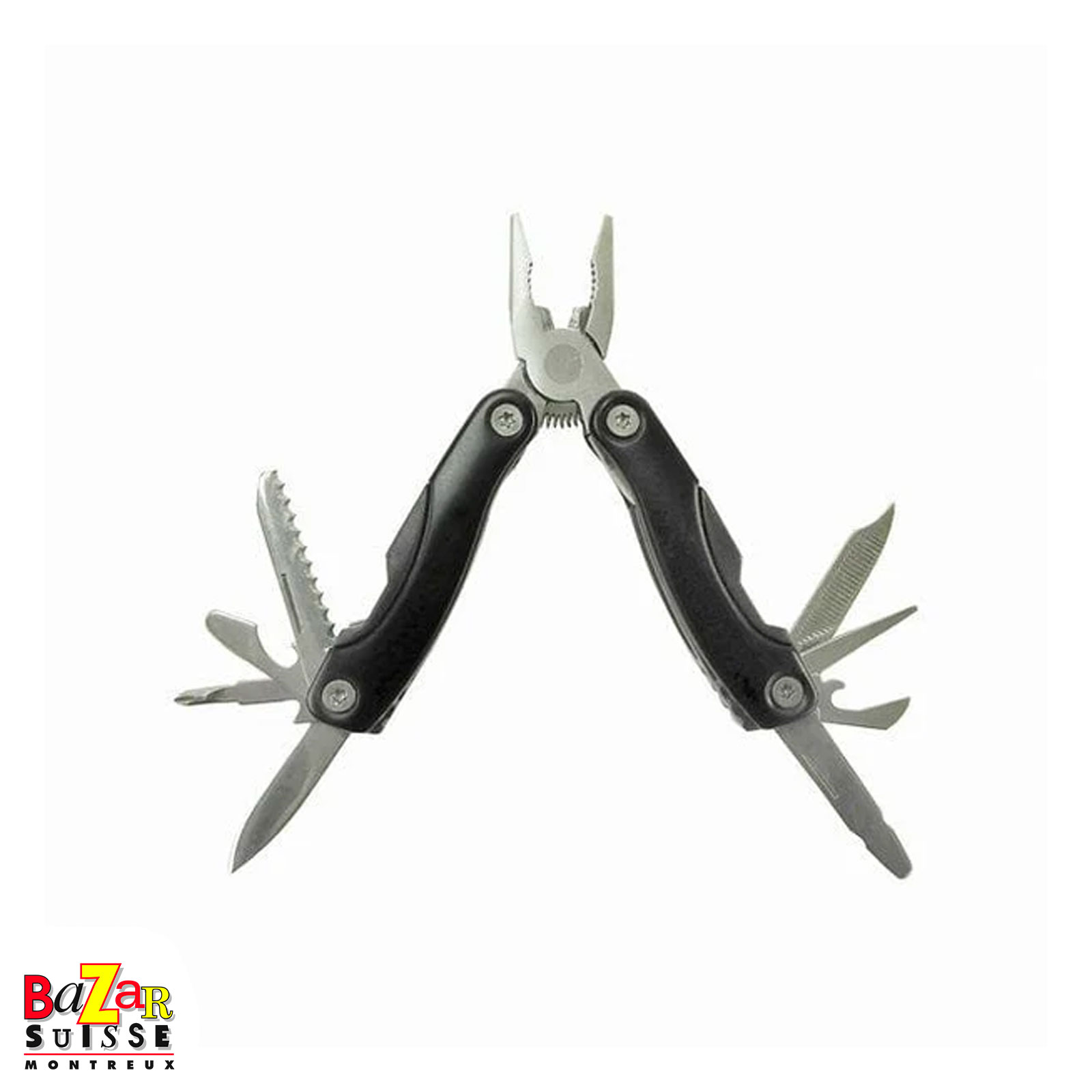Multi-tool de poche noir - 9 fonctions