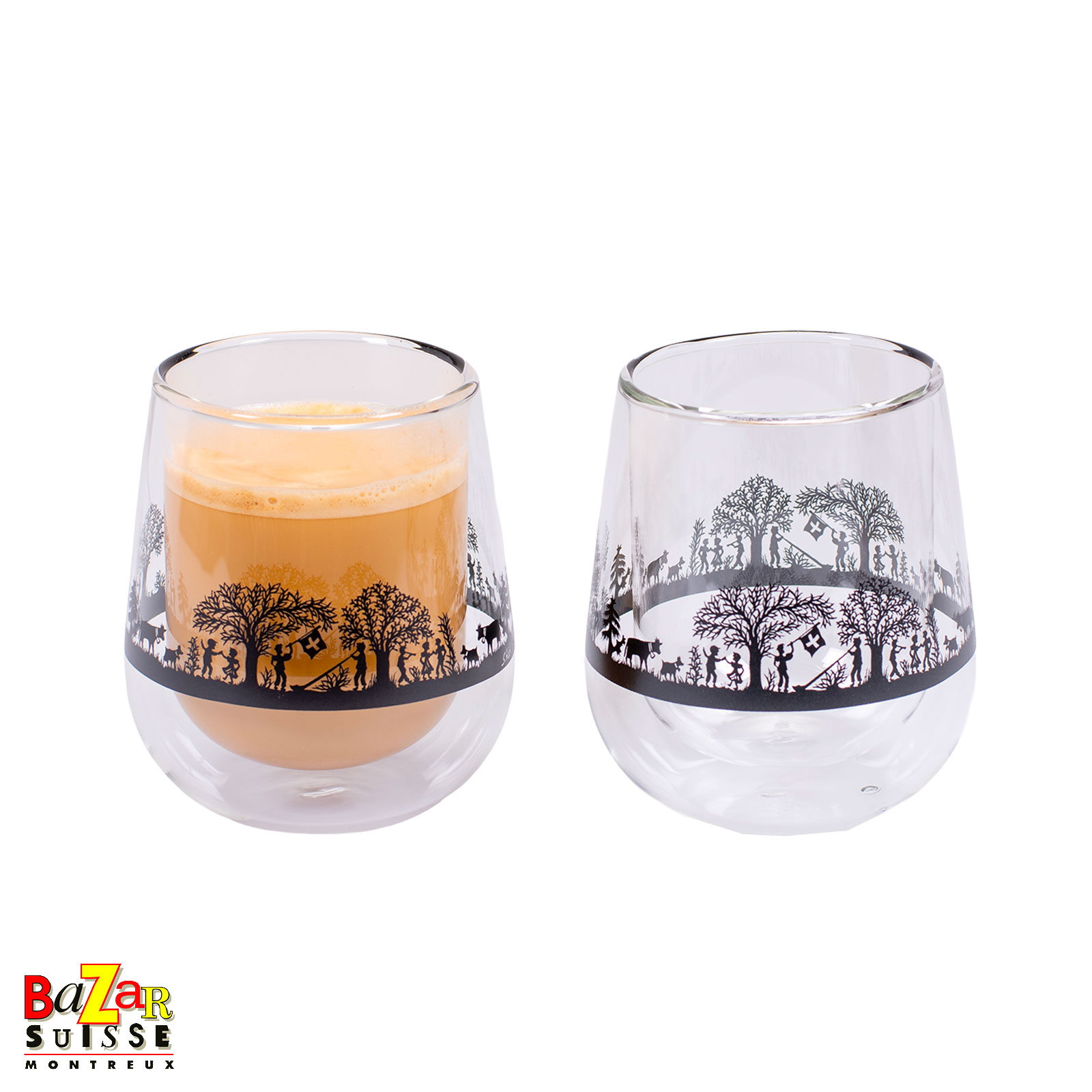 Lot de 2 verres à café Poya - double paroi, 250 ml