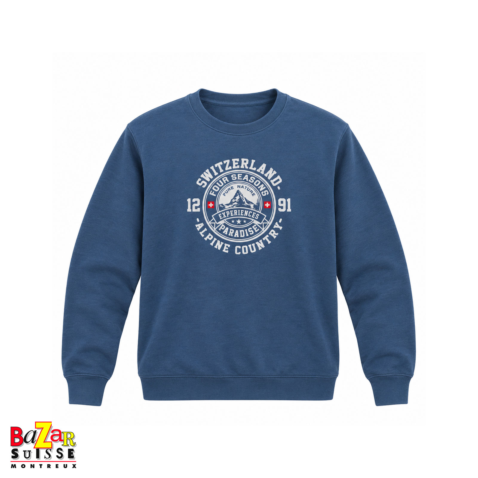 Sweat-shirt unisexe Switzerland Alpine Country - bleu