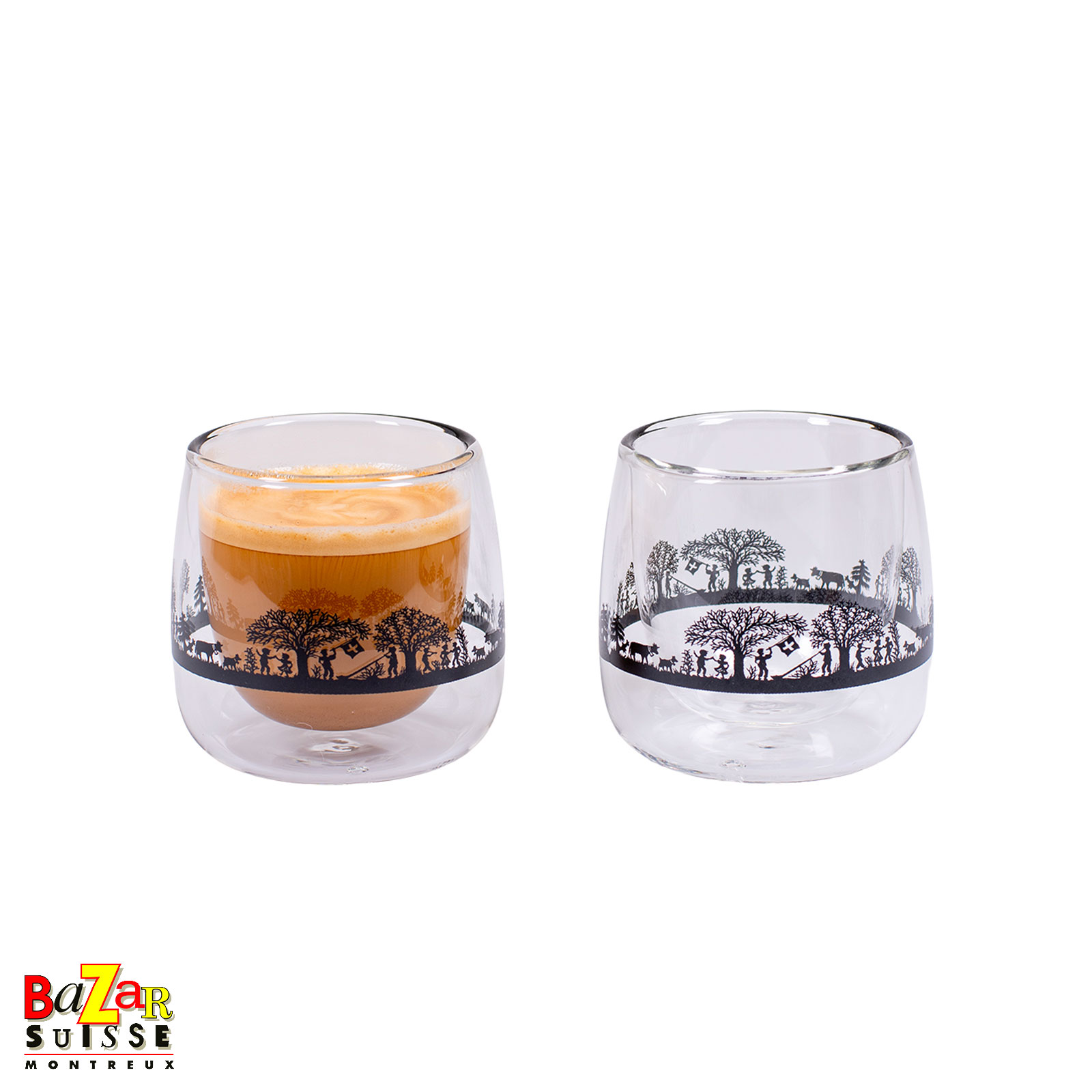 Lot de 2 verres à espresso Poya - double paroi, 80 ml