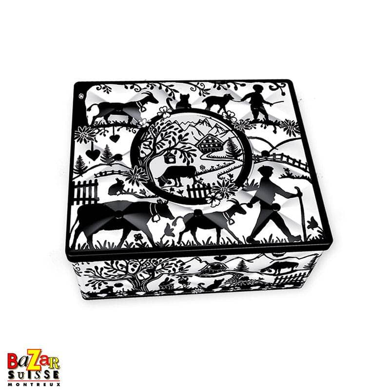Boîte rectangulaire en métal - découpage suisse