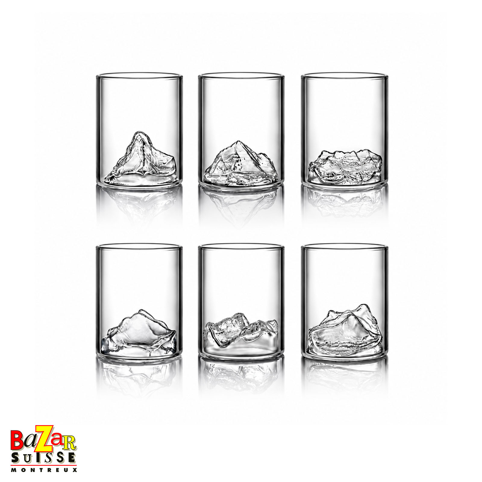 Coffret de 6 verres à shot sommets suisses - Alpinte