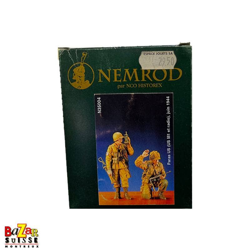 Figurines parachutistes US avec US M1 et radio - Nemrod 1/35