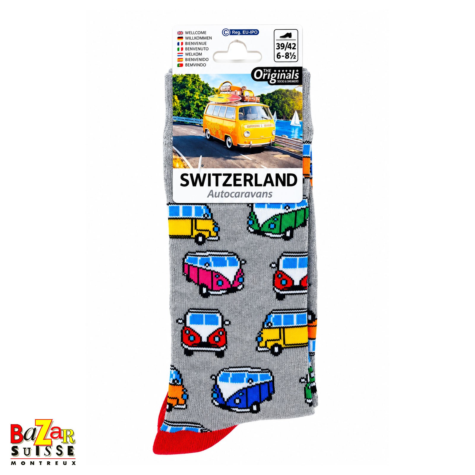 Chaussettes - minibus rétro multicolores