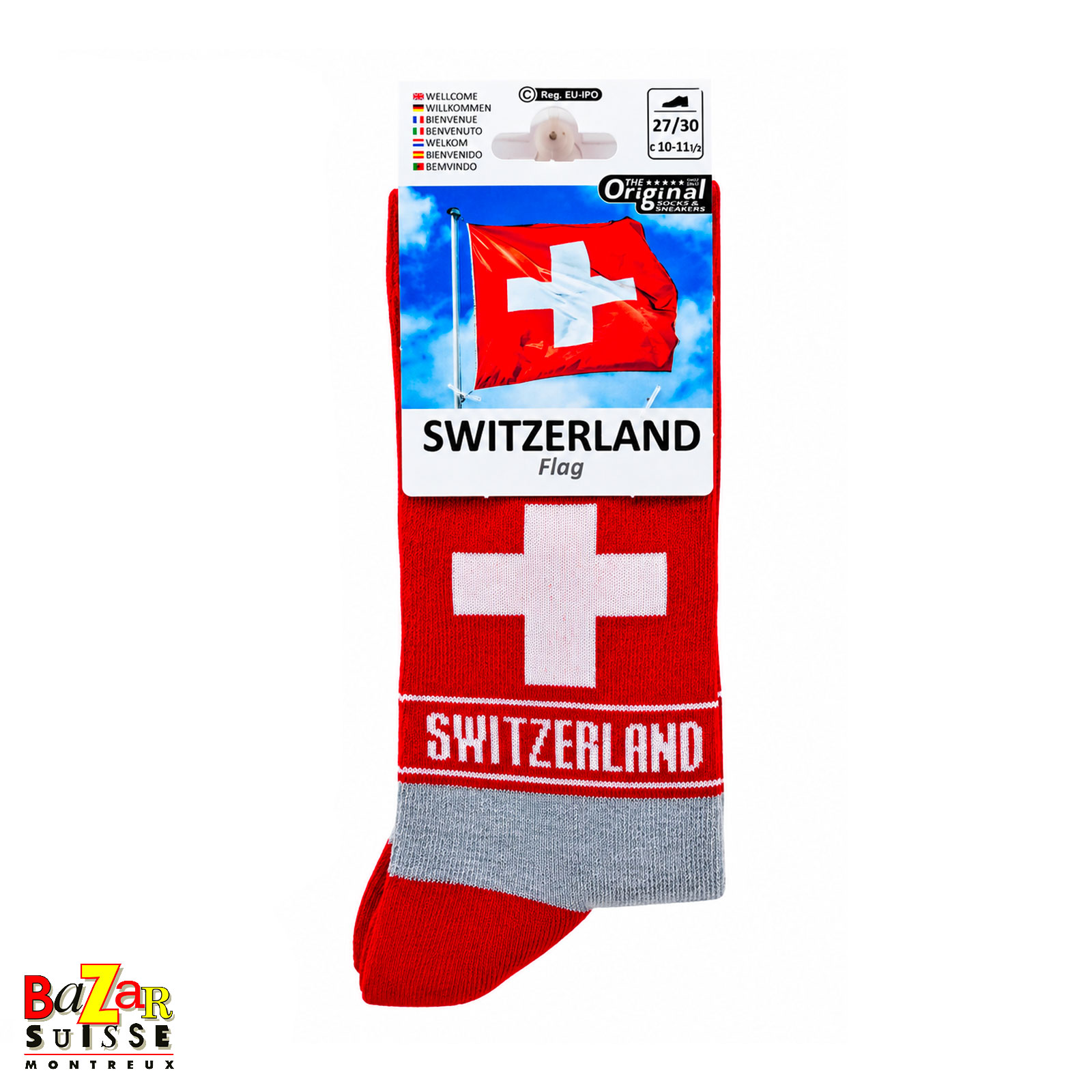 Chaussettes pour enfants - Croix suisse, rouges