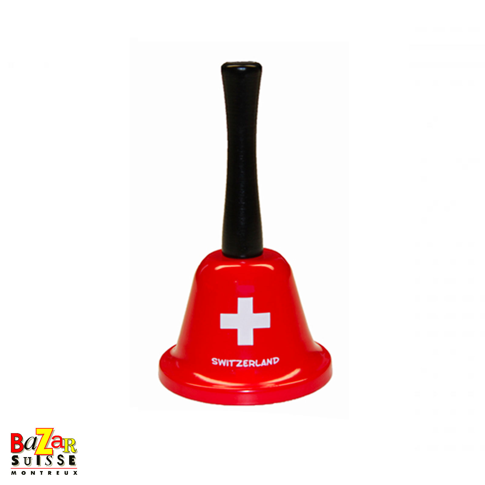Cloche de table rouge - Croix suisse