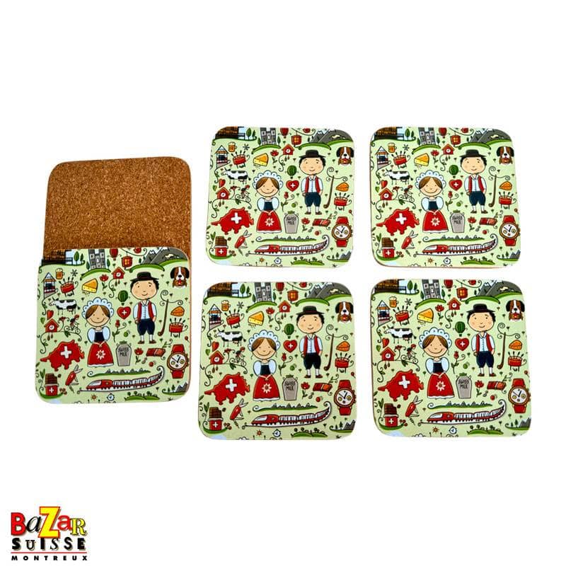 Dessous de verre Happy Swiss - Lot de 6