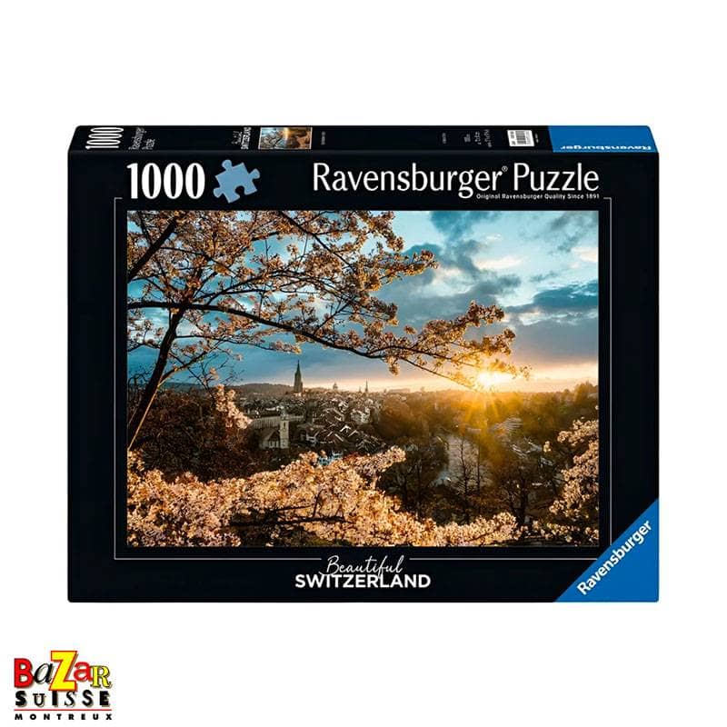 Puzzle Ravensburger - Berne sous les cerisiers en fleurs, 1000 pièces
