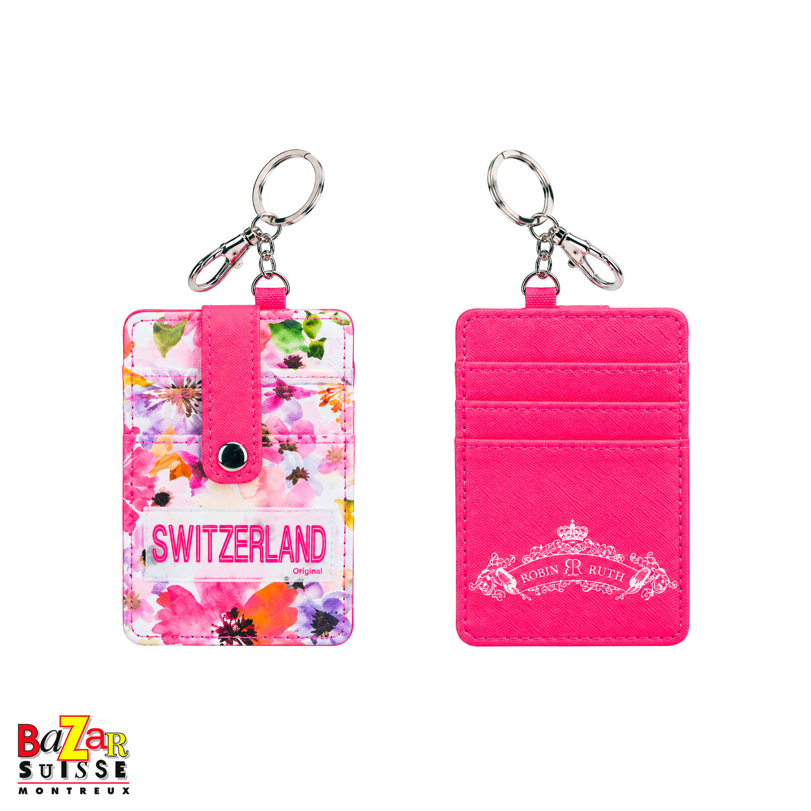 Porte-cartes avec porte-clés Robin Ruth - Switzerland rose à fleurs