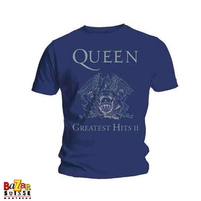 T-shirt Queen - Greatest Hits II, bleu
