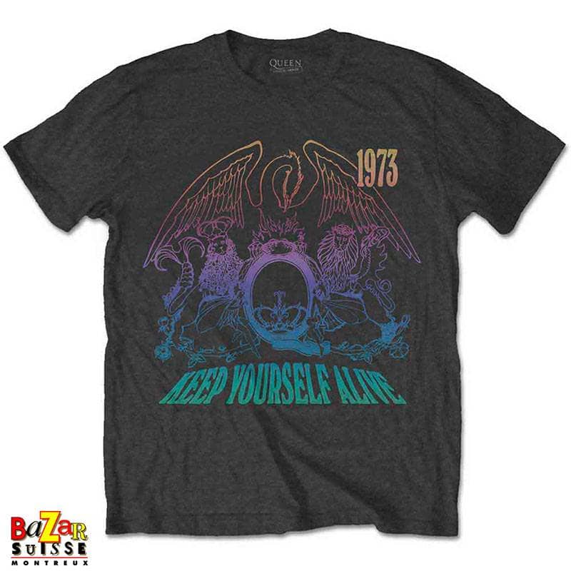 T-shirt Queen - Keep Yourself Alive, gris foncé