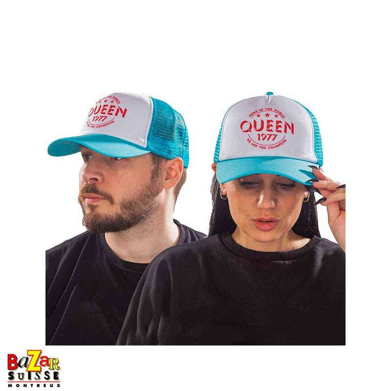 Casquette Queen - Champion 77, turquoise et blanche