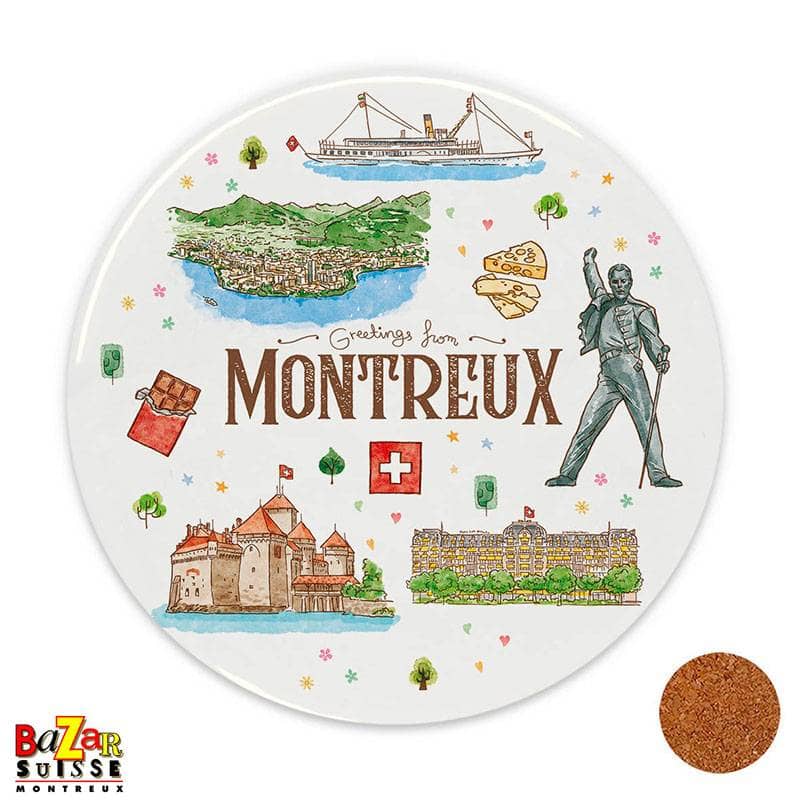 Dessous de plat rond Montreux - illustrations, 16 cm