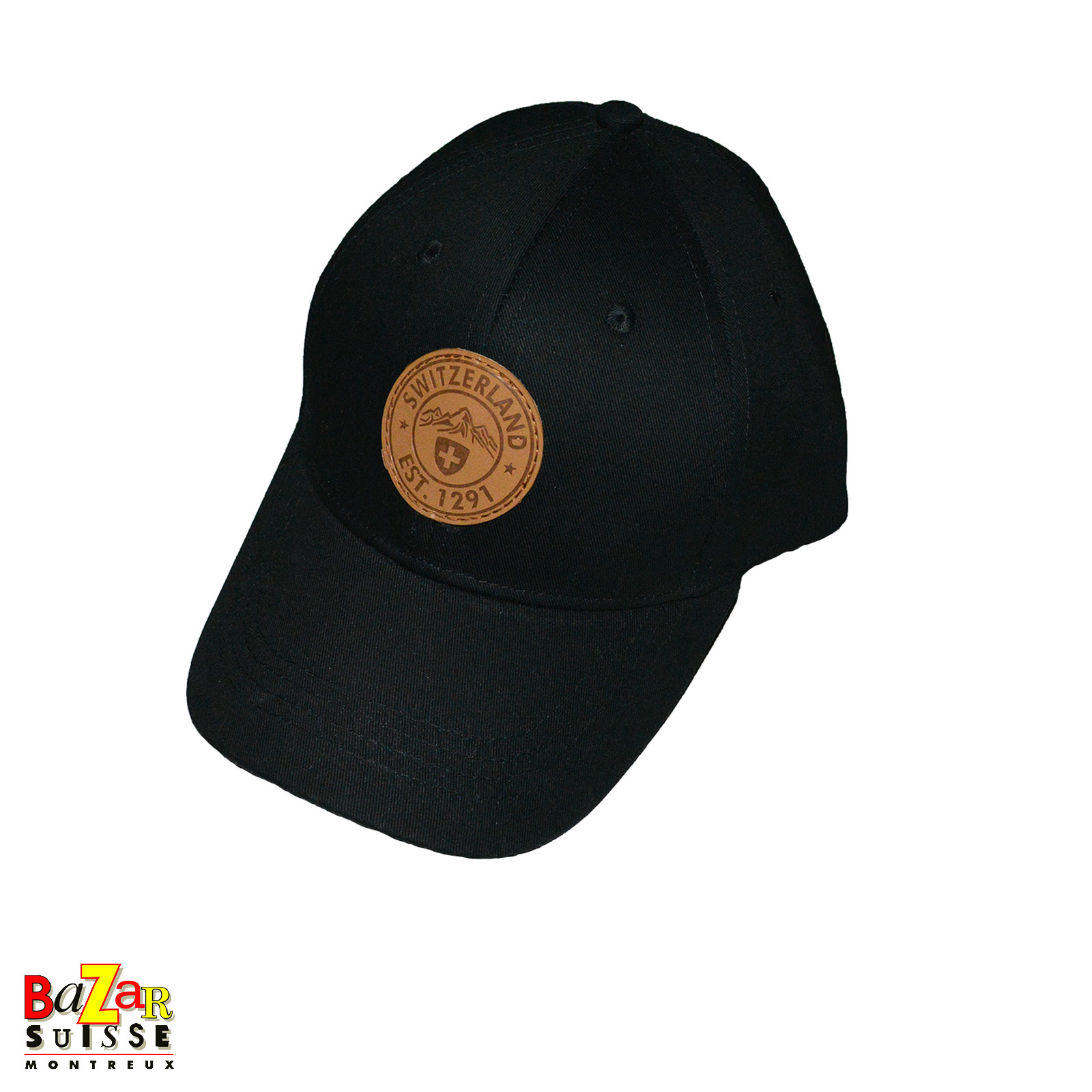 Casquette noire à écusson rond Switzerland