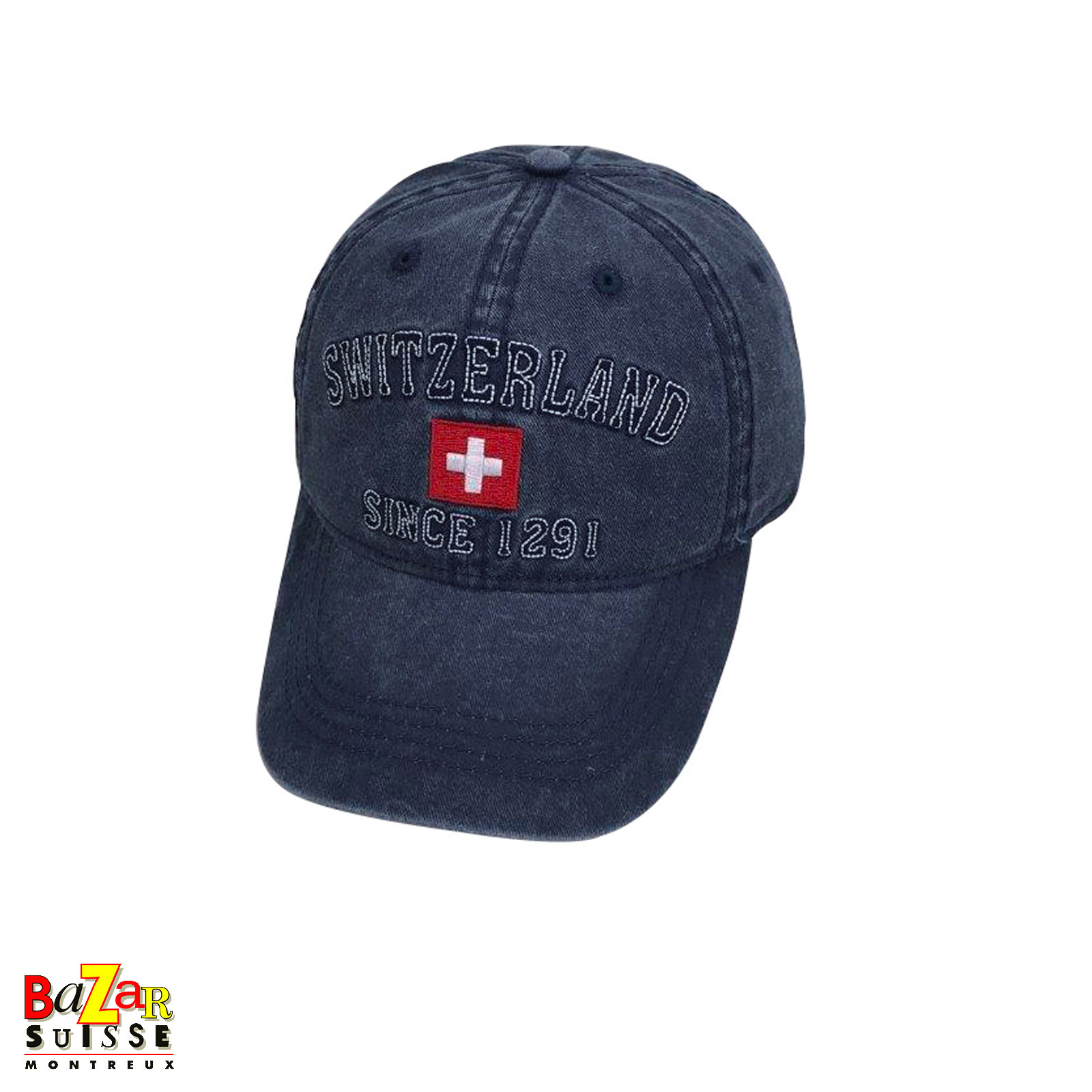 Casquette bleue délavée Switzerland since 1291