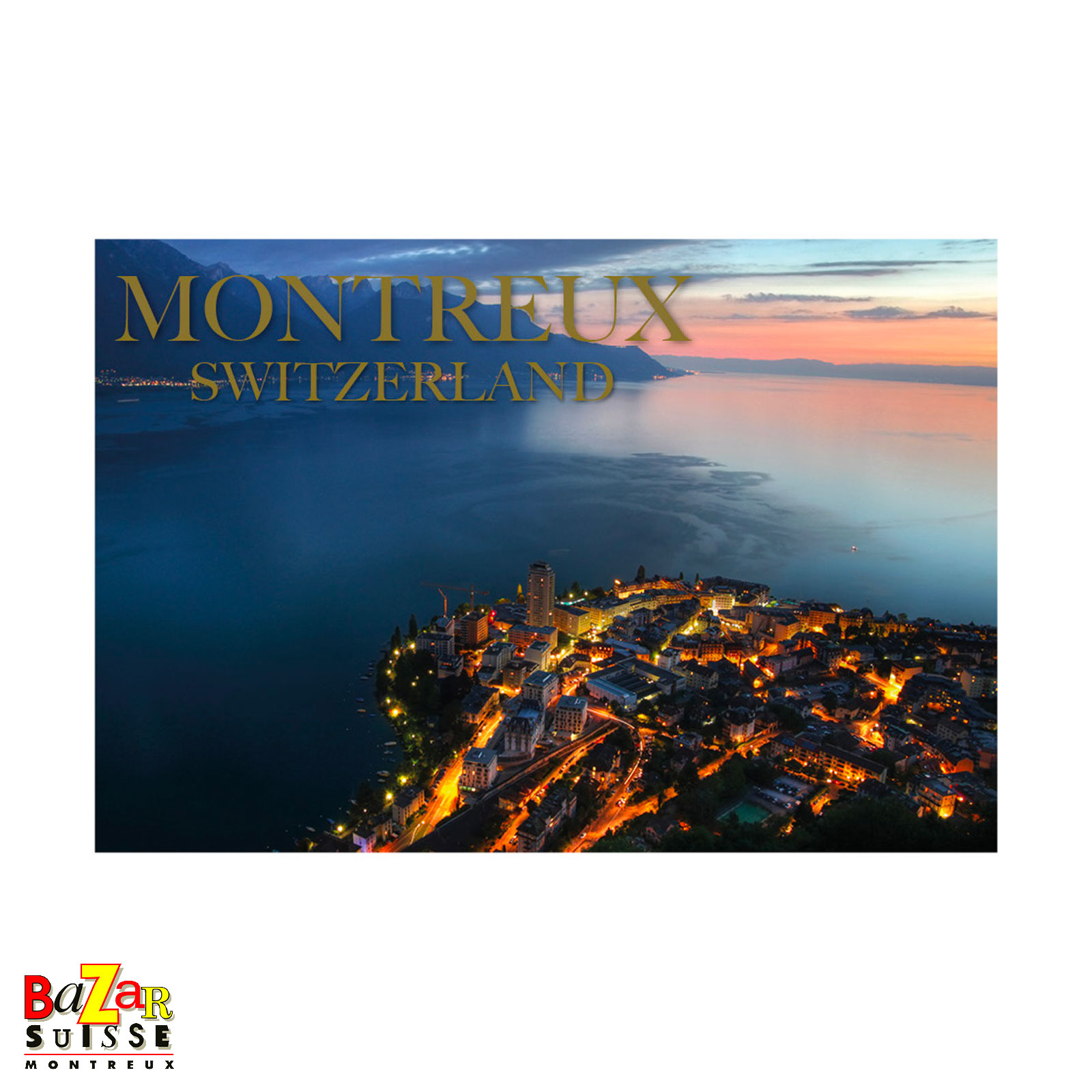 Aimant Montreux - panorama du Léman au crépuscule