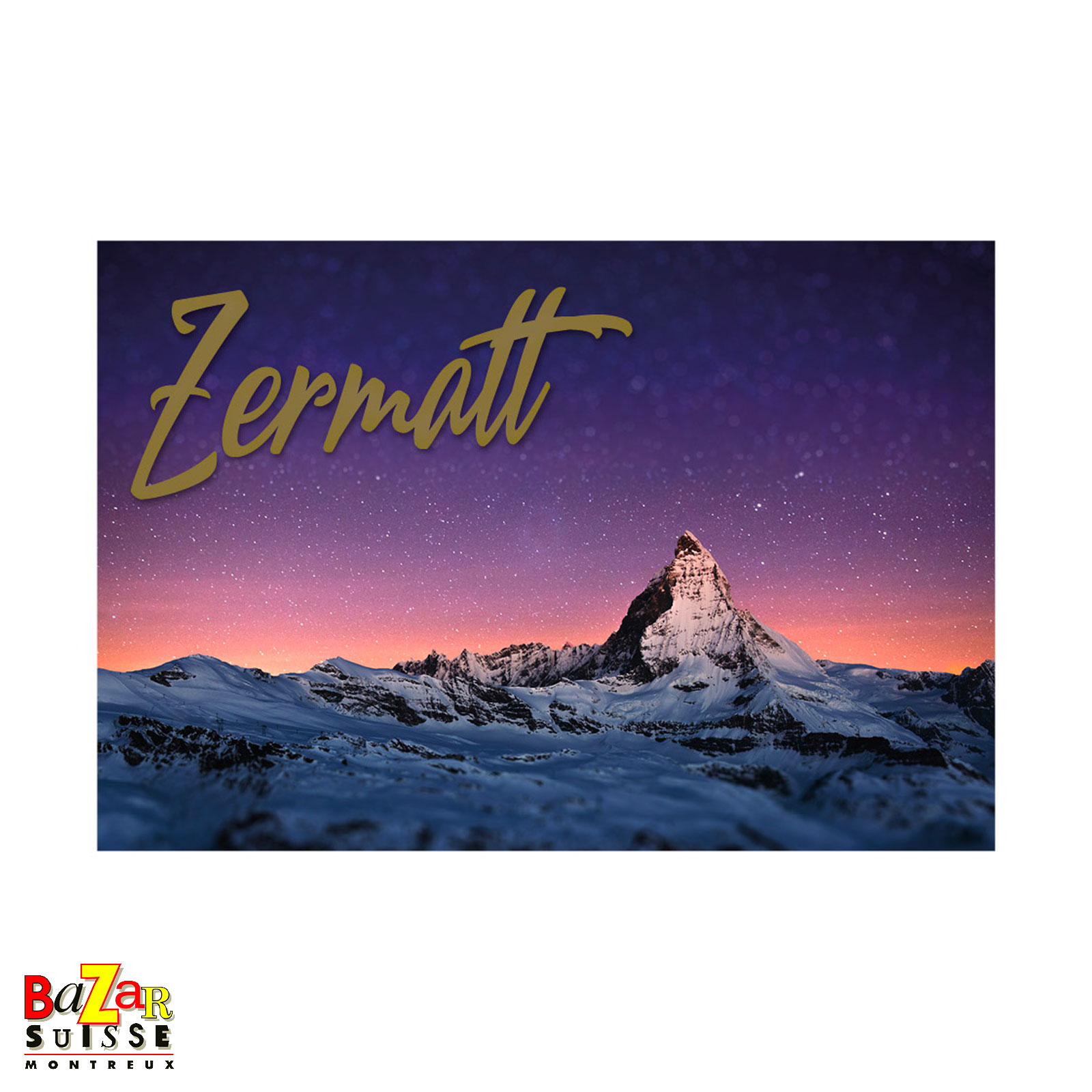 Aimant Zermatt - Cervin sous un ciel étoilé