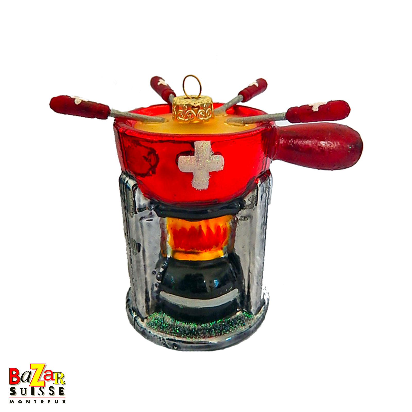 Décoration de Noël en verre - fondue