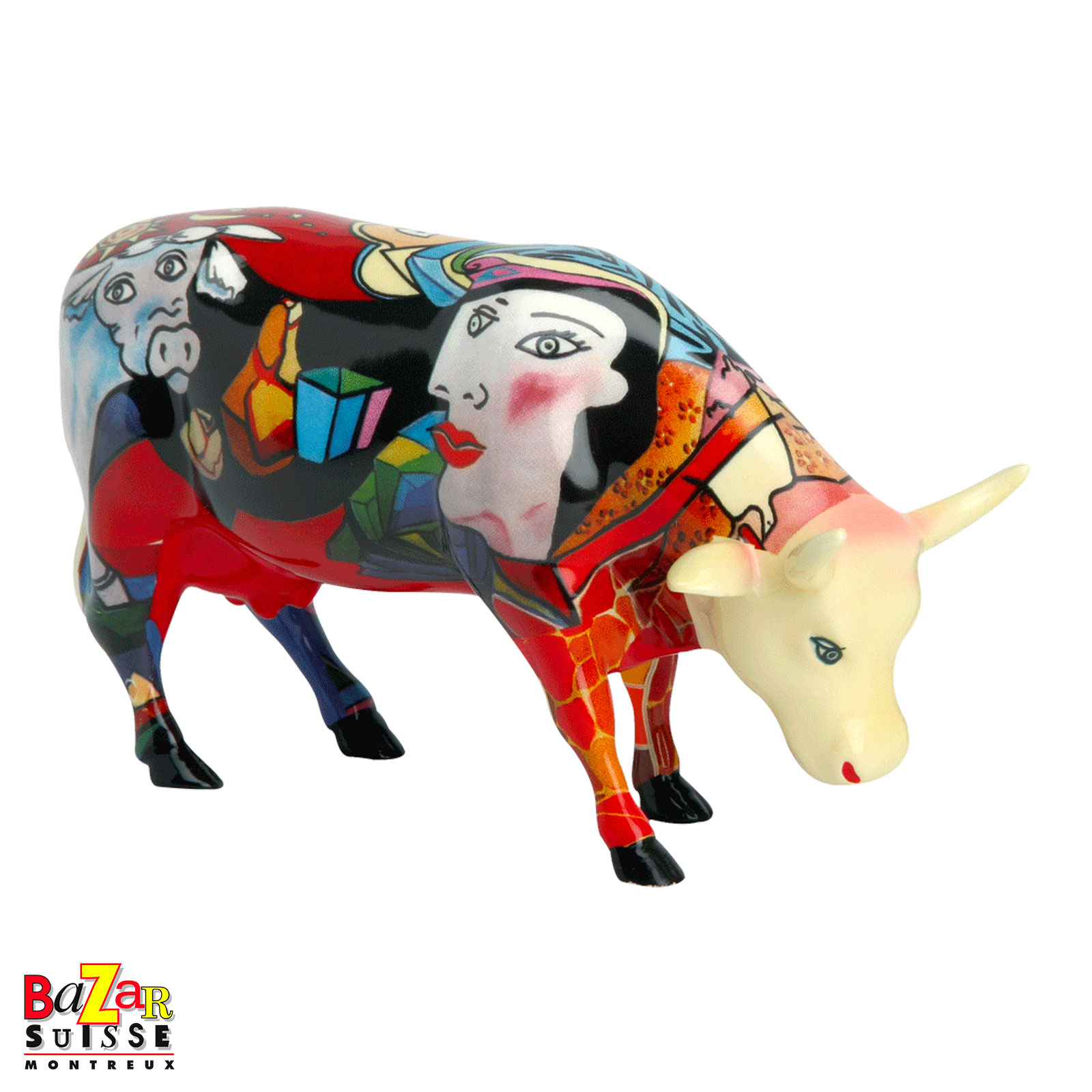 Vache Hommage to Picowso’s African Period - CowParade - 16 x 5 x 11 cm
