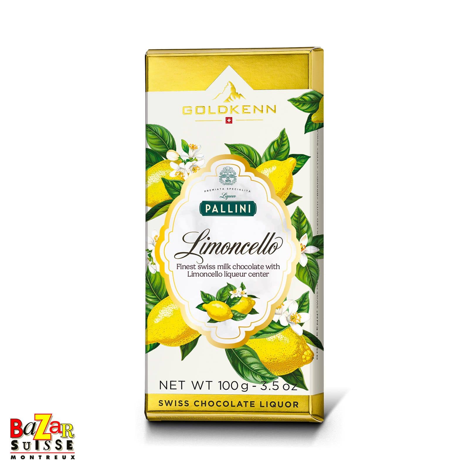 Chocolat au lait Goldkenn au Limoncello Pallini - 100 g