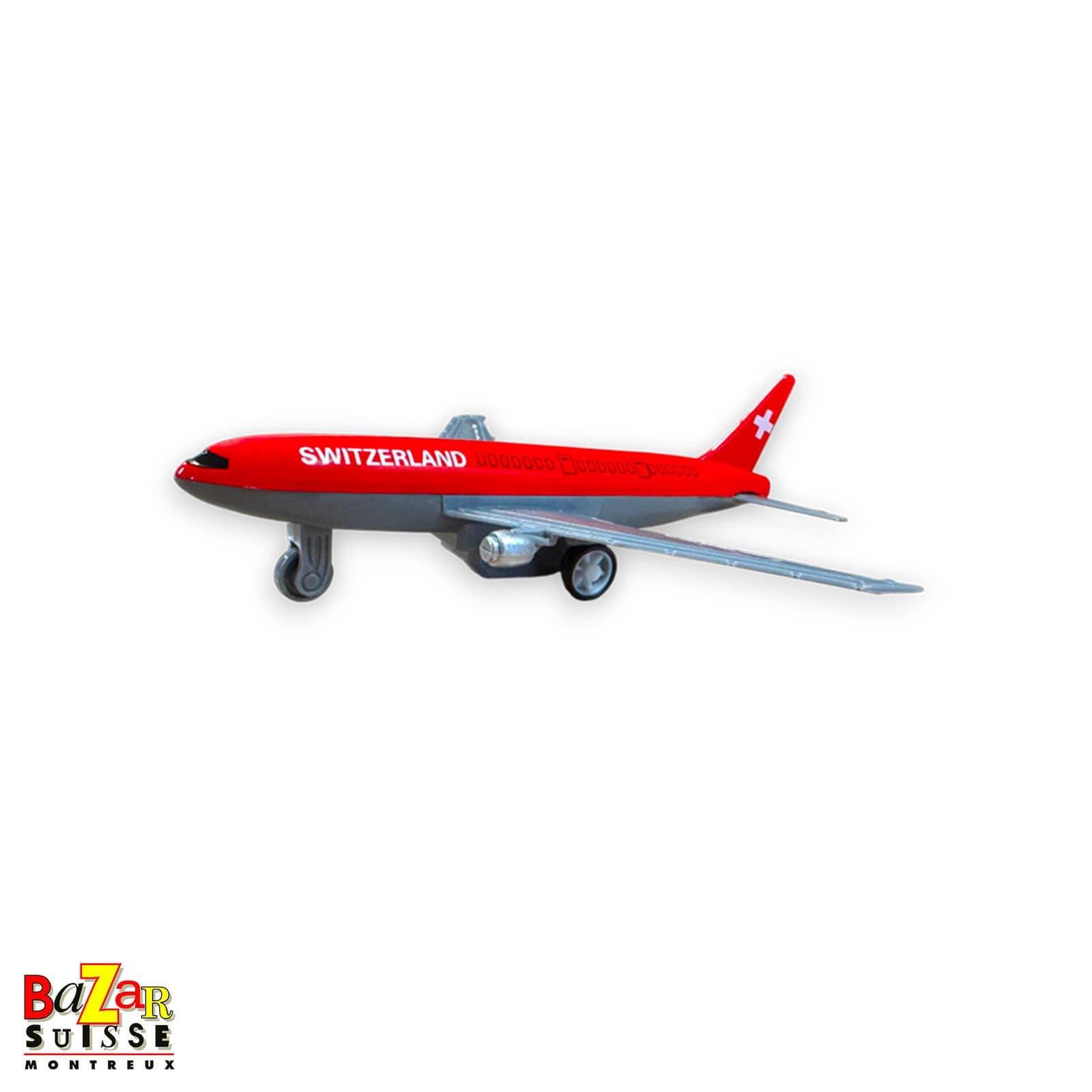 Avion rouge Switzerland à rétrofriction