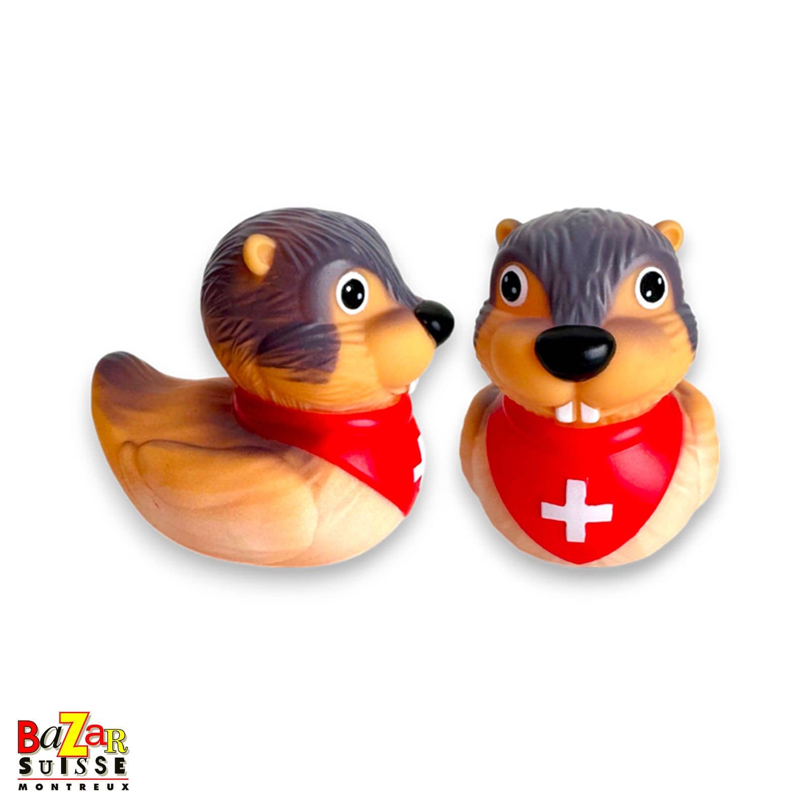 Canard de bain marmotte au foulard suisse