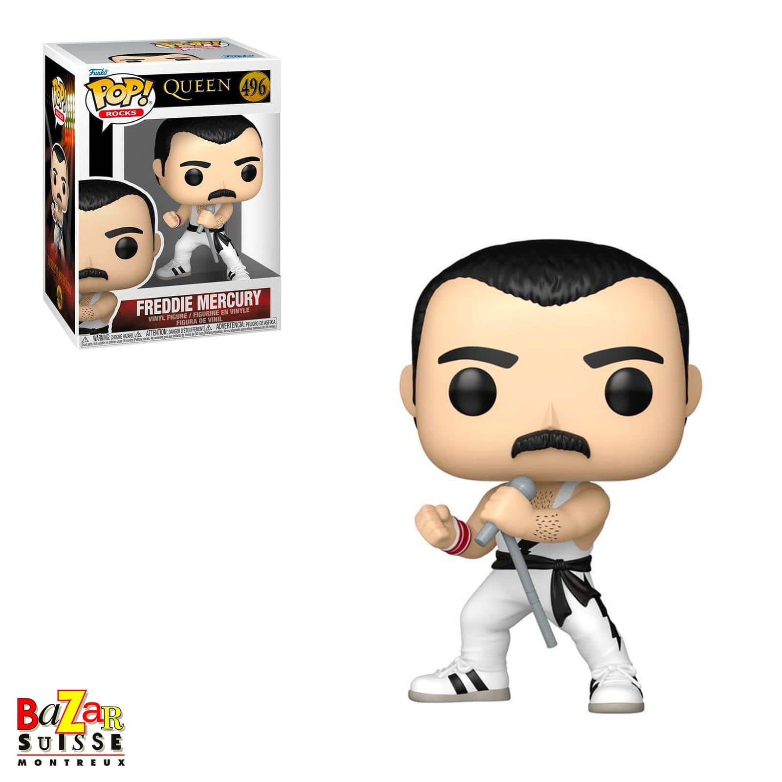 Figurine Freddie Mercury en débardeur blanc - Funko Pop! Rocks