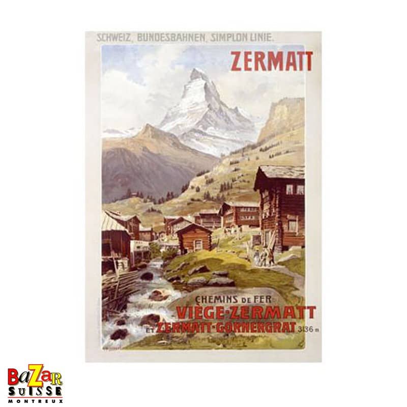 Poster Zermatt - Viège-Zermatt et Gornergrat