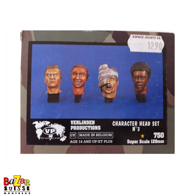 Set de têtes de personnages n° 3 - Verlinden - 120 mm