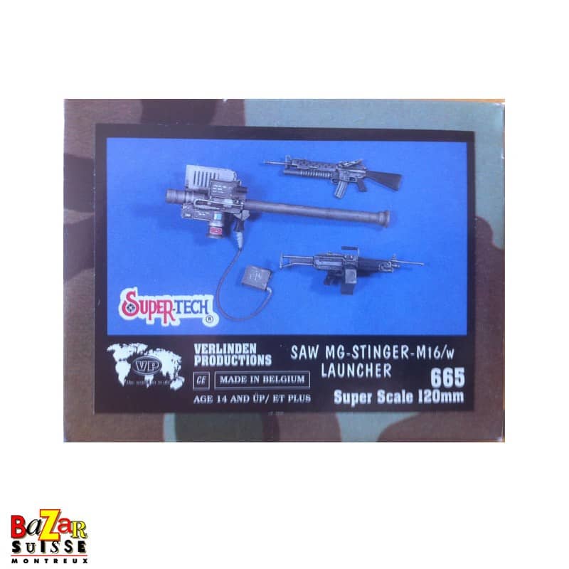 Armes miniatures SAW MG, Stinger et M16 120 mm - Verlinden