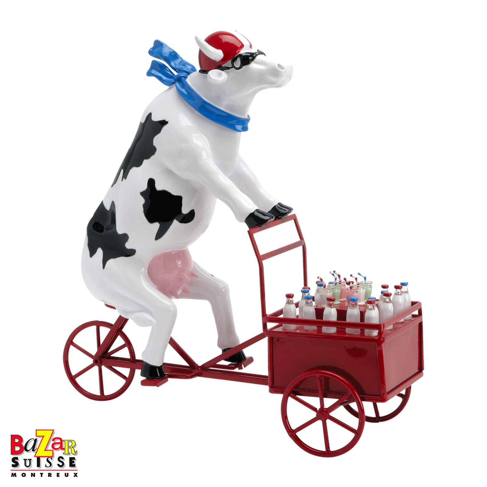 Vache Lait Triporteur - CowParade - 34 x 13 x 26,5 cm