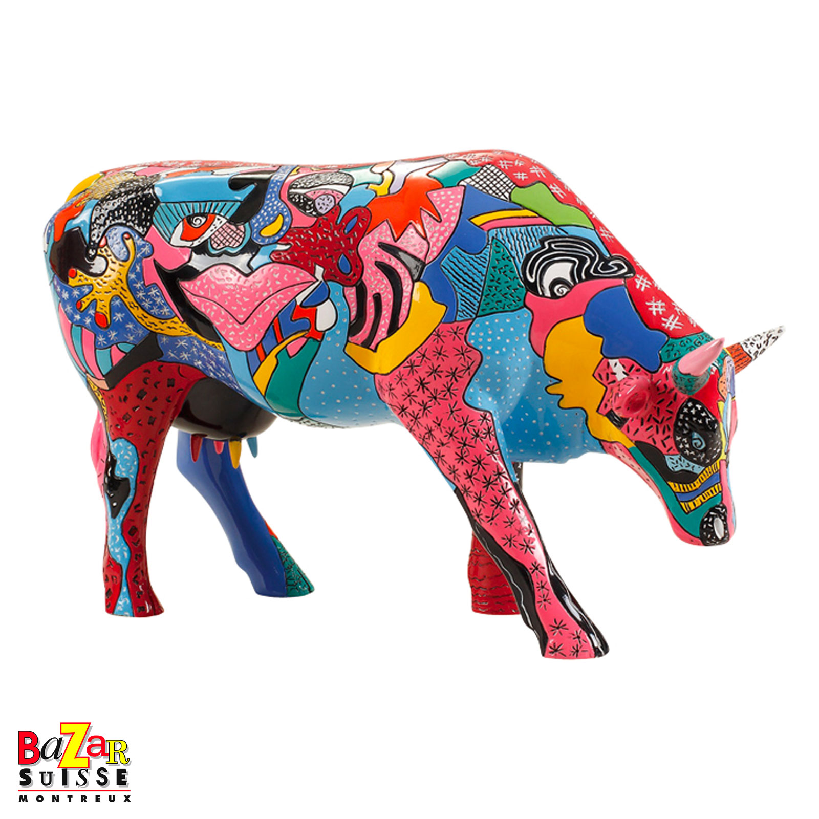 Vache Partying with Pi-COW-sso - CowParade - 30 x 9 x 20 cm