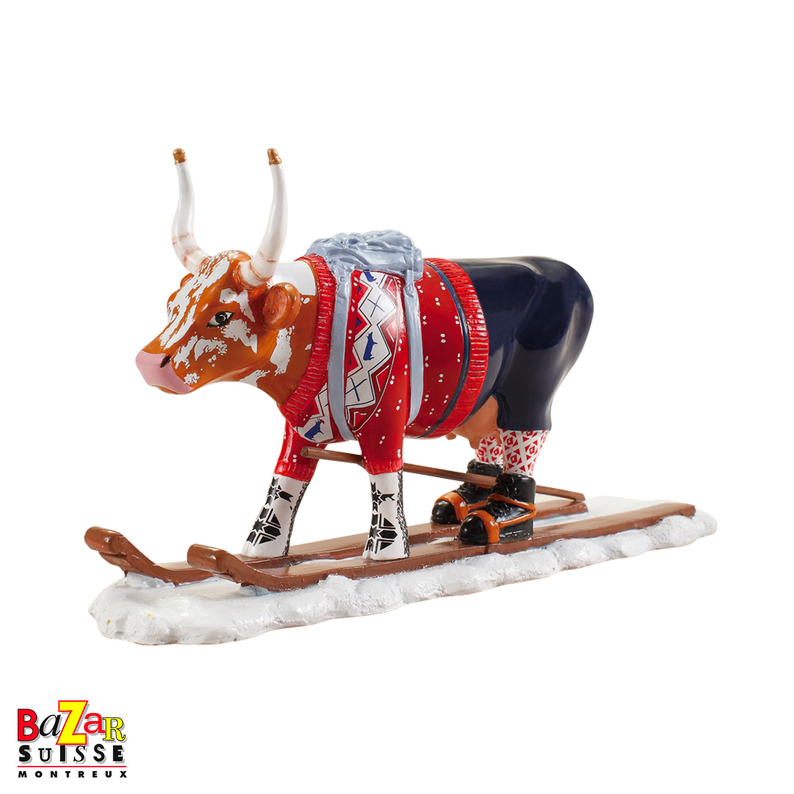 Vache The Ski Cow - CowParade - 16 x 5 x 11 cm