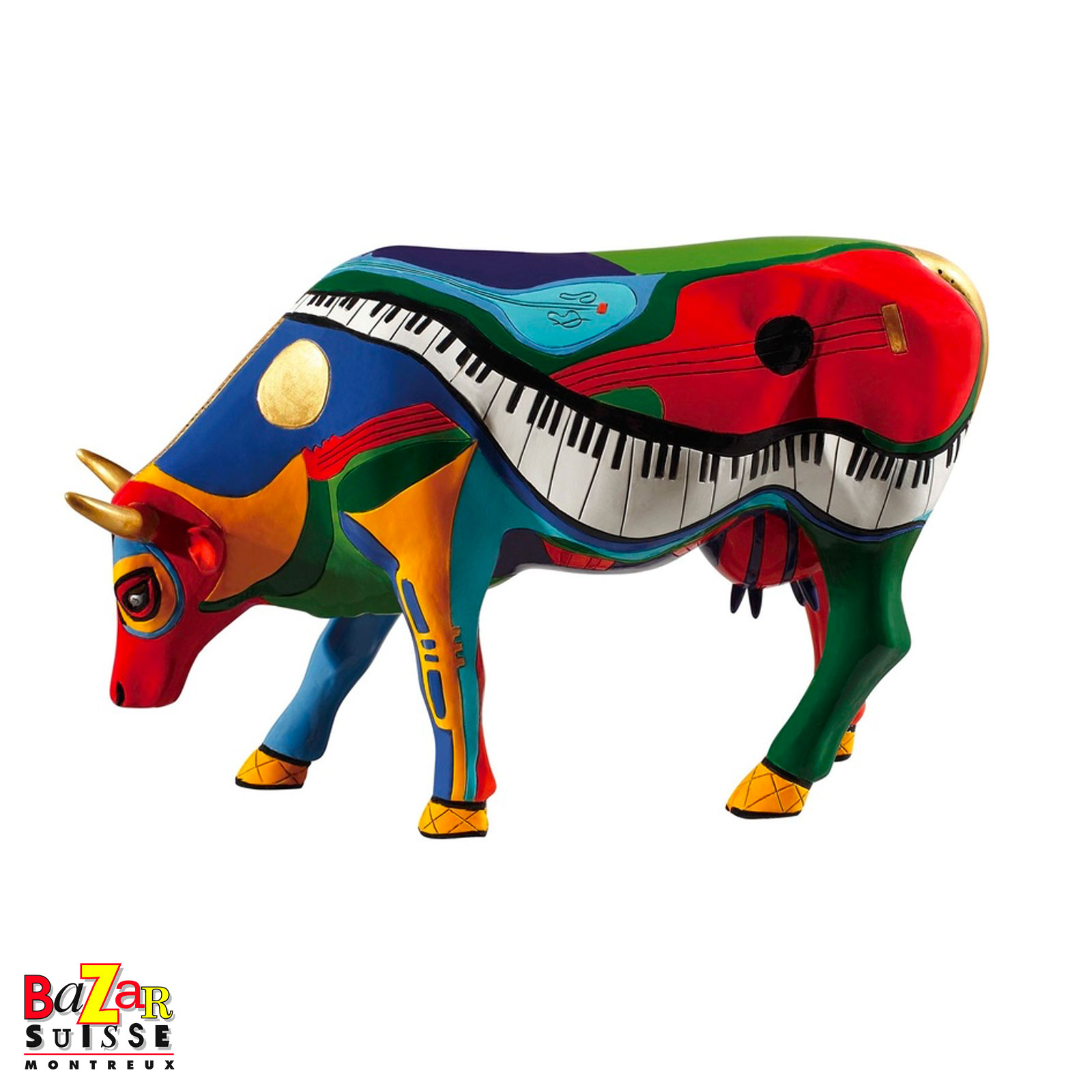 Vache Moosicowly Speaking - CowParade - 30 x 9 x 20 cm