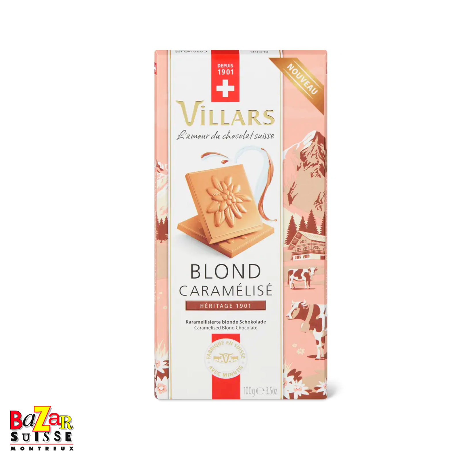 Chocolat suisse Villars - Blond caramelisé - 100 g
