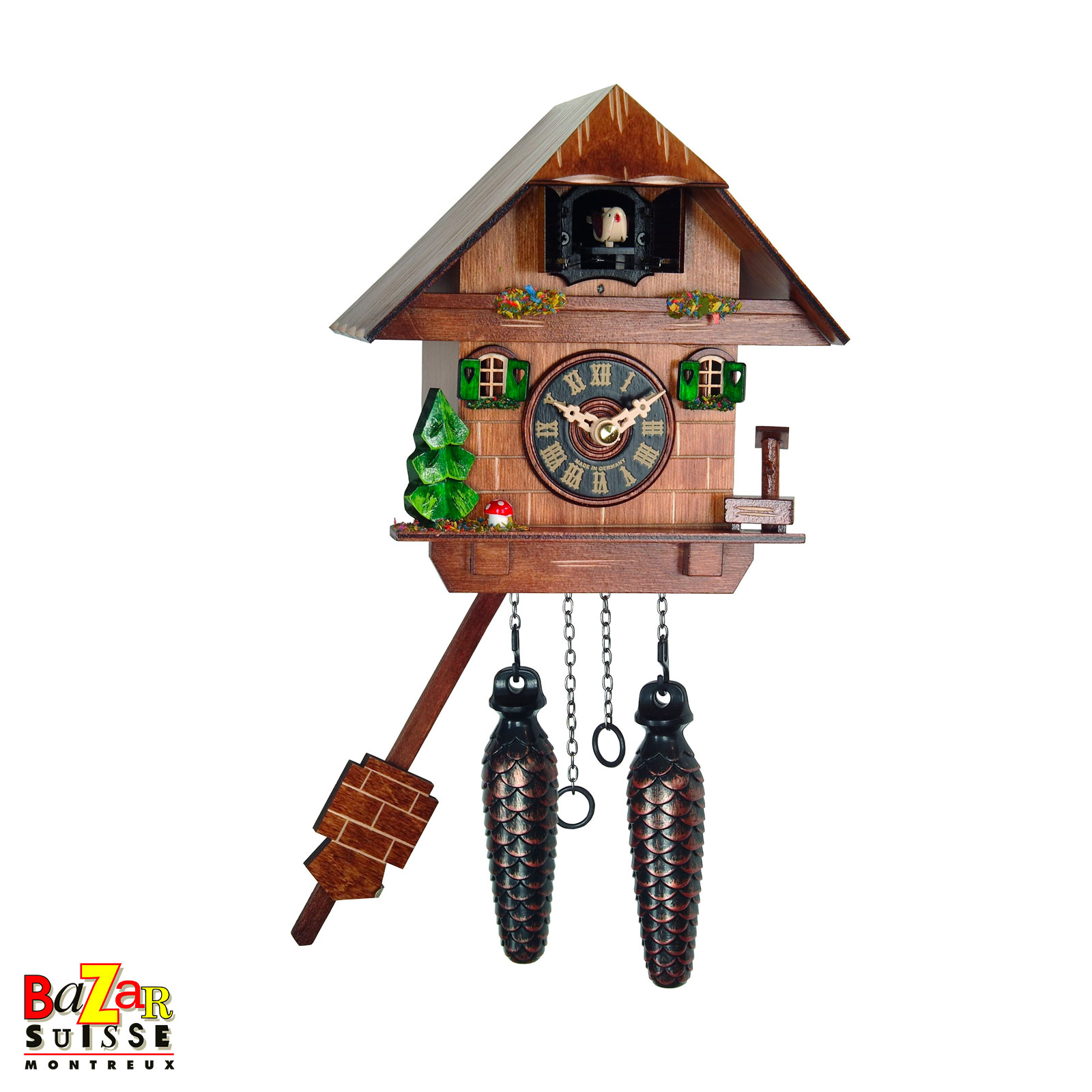 Coucou à quartz - petite ferme - 19 cm